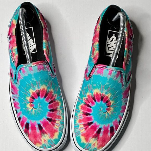 Vans Shoes - Vans Unisex Slip-On Sneakers Multicolor Rainbow Tie Dye Casual Shoes Siz…